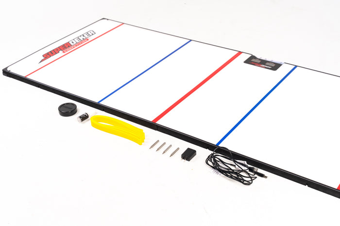 SuperDeker Competition board with ePuck, rebounder bands, pegs and charging cable